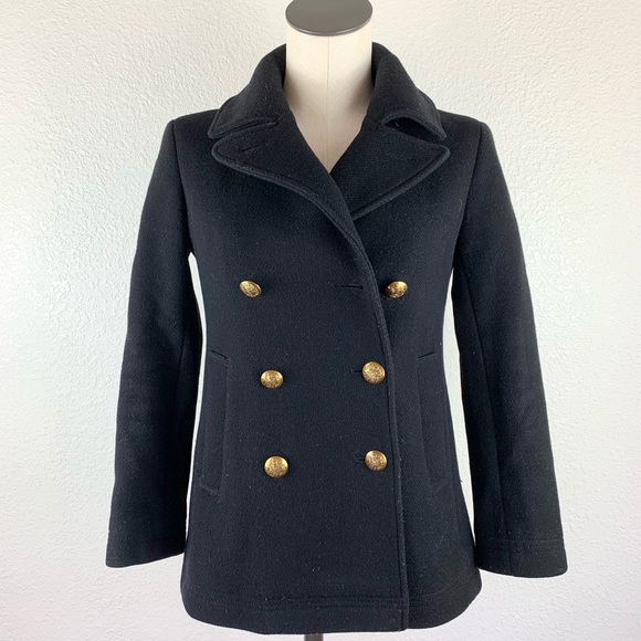 J. CREW Nello Gori short pea coat size 00P - Picture 2 of 5